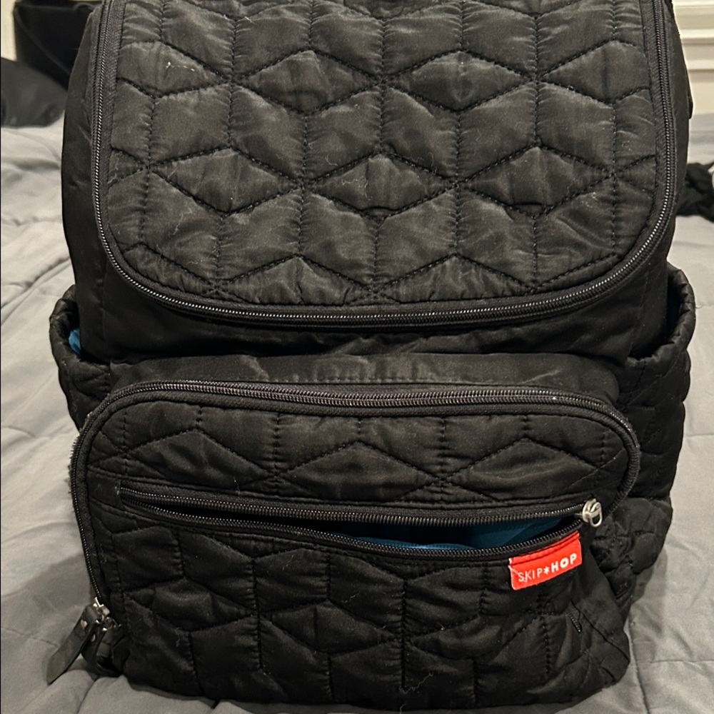 Skip Hop Quilted Black Diaper Backpack